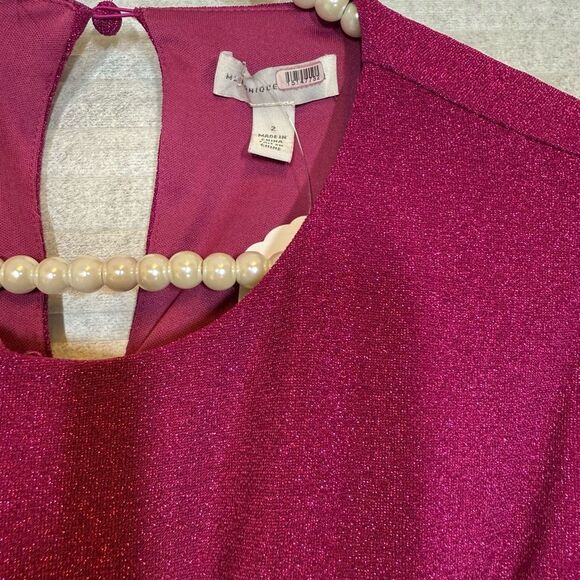 ML Monique Lhuillier Purple Metallic Knit Dress - Picture 9 of 16